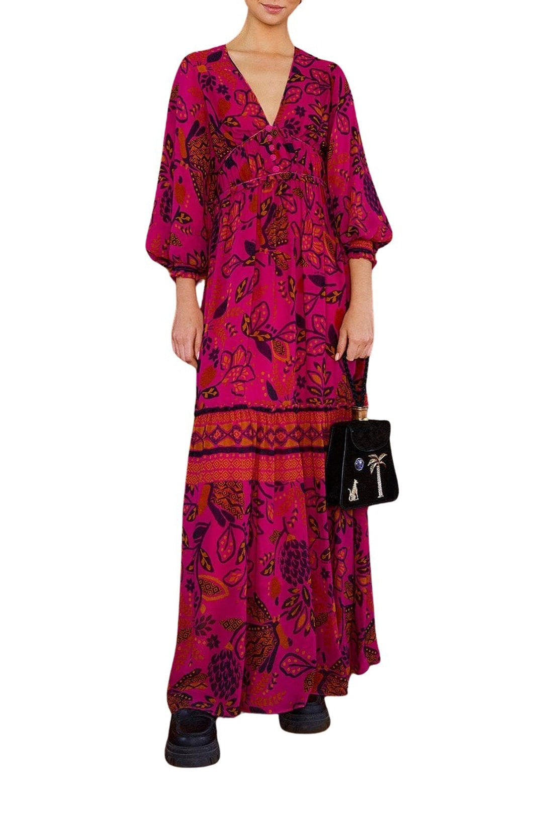 Robe longue Macaw Forest - Rose
