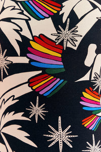 Robe midi Toucans Wave en jersey - Noir