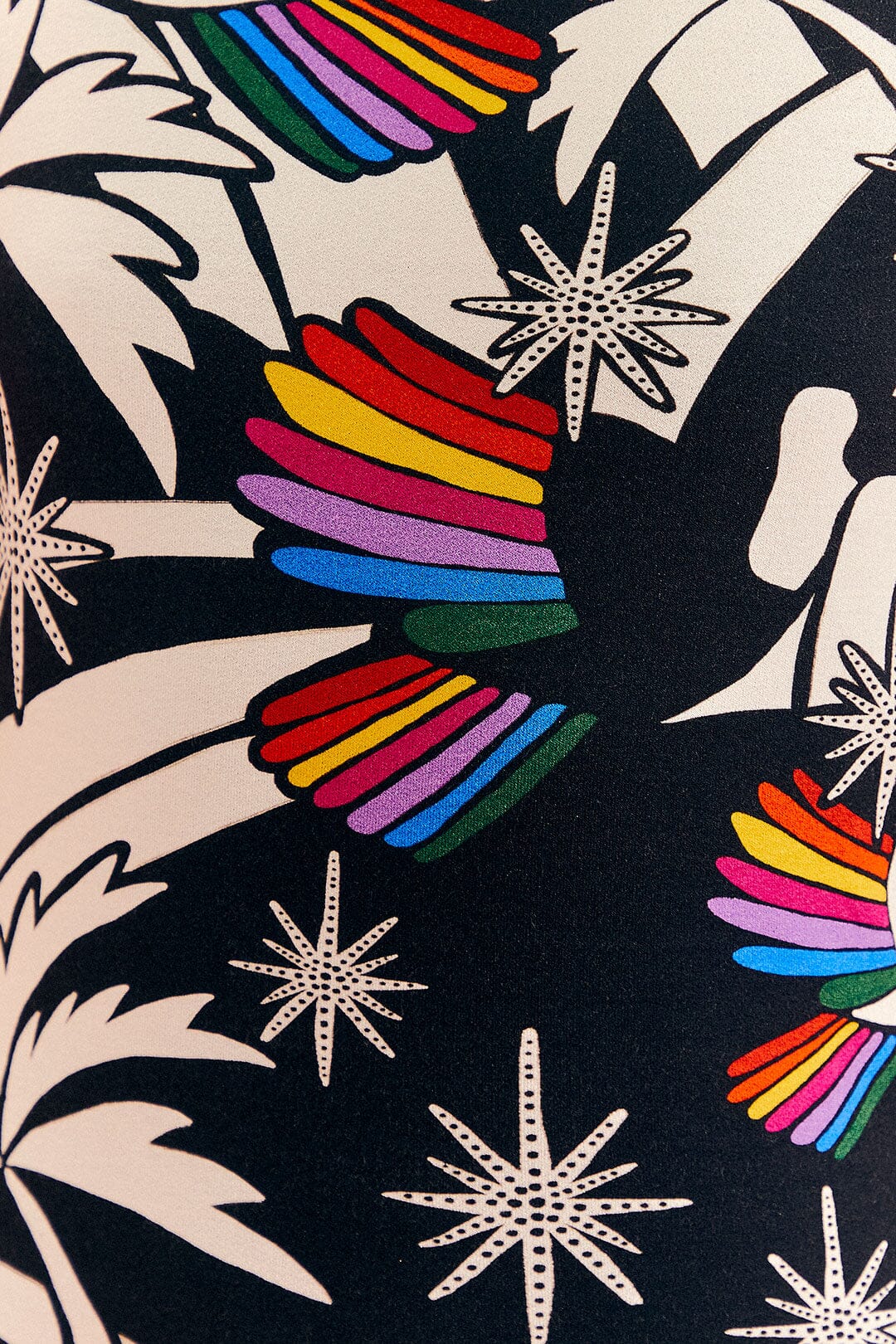 Robe midi Toucans Wave en jersey - Noir