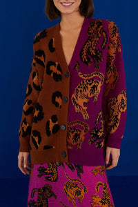 Cardigan Wild Leopards - Bordeaux