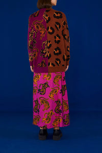 Cardigan Wild Leopards - Bordeaux