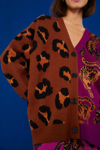 Cardigan Wild Leopards - Bordeaux