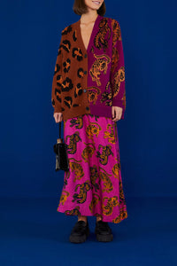 Cardigan Wild Leopards - Bordeaux