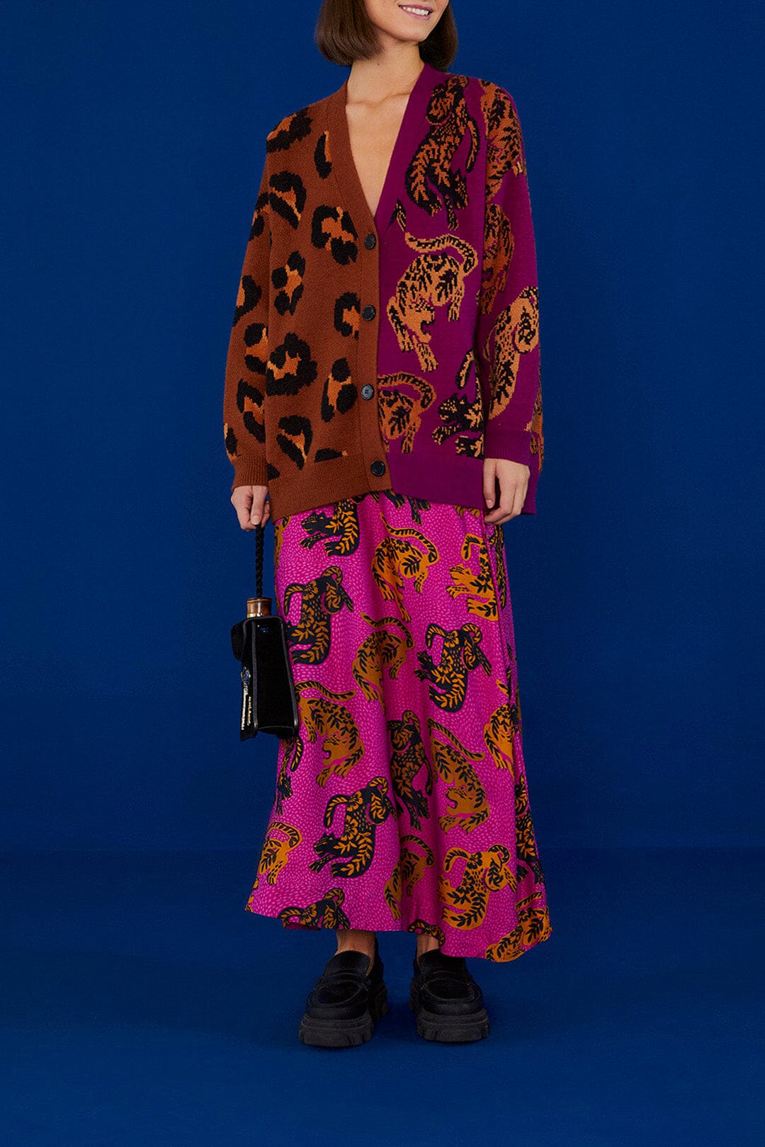 Cardigan Wild Leopards - Bordeaux