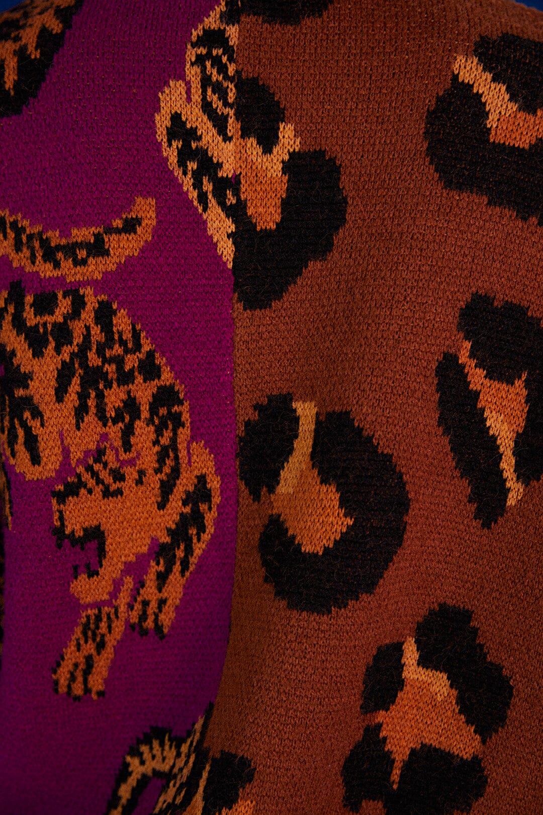 Cardigan Wild Leopards - Bordeaux