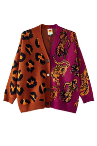 Cardigan Wild Leopards - Bordeaux