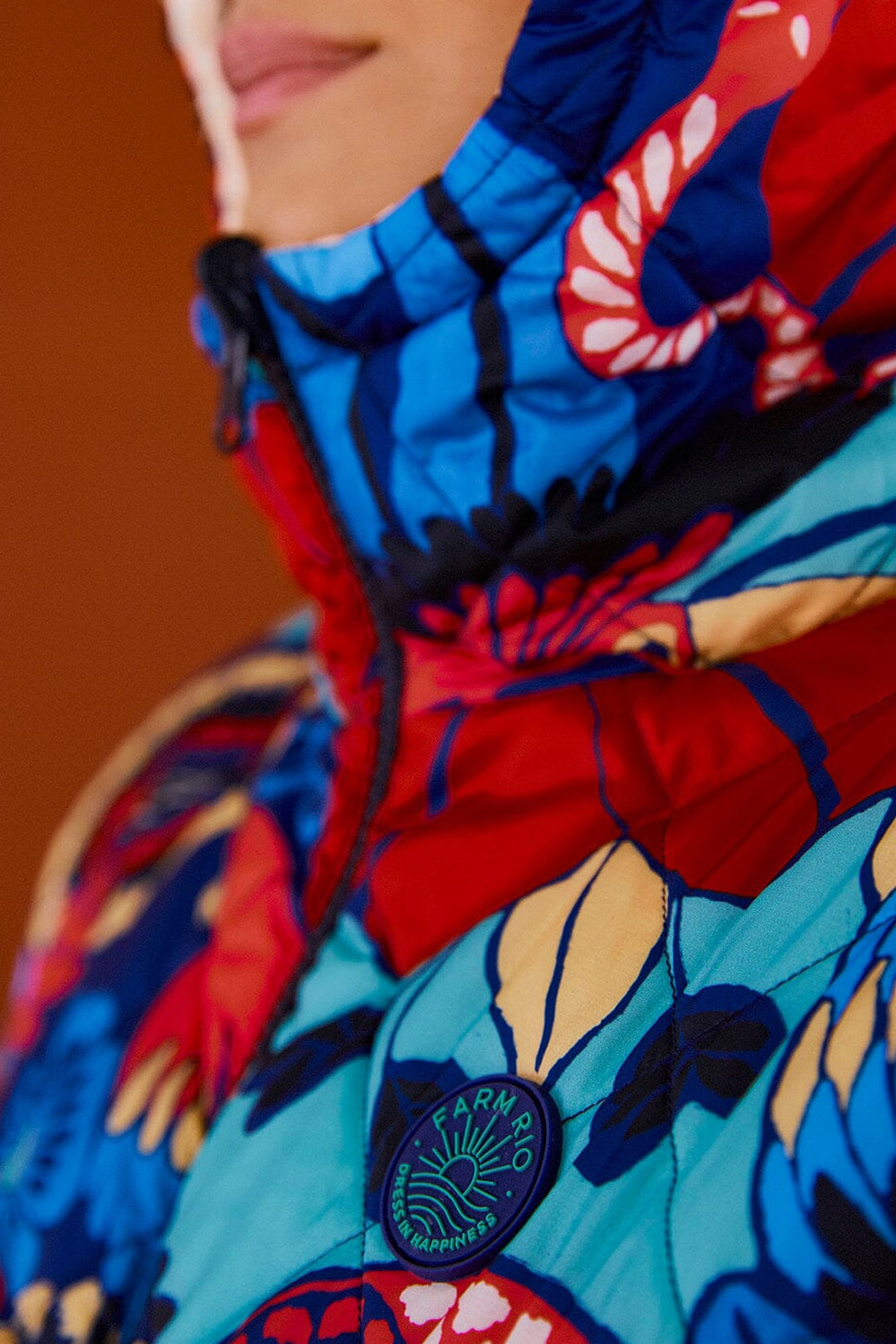 Doudoune réversible à motif floral graphique - Multicolore