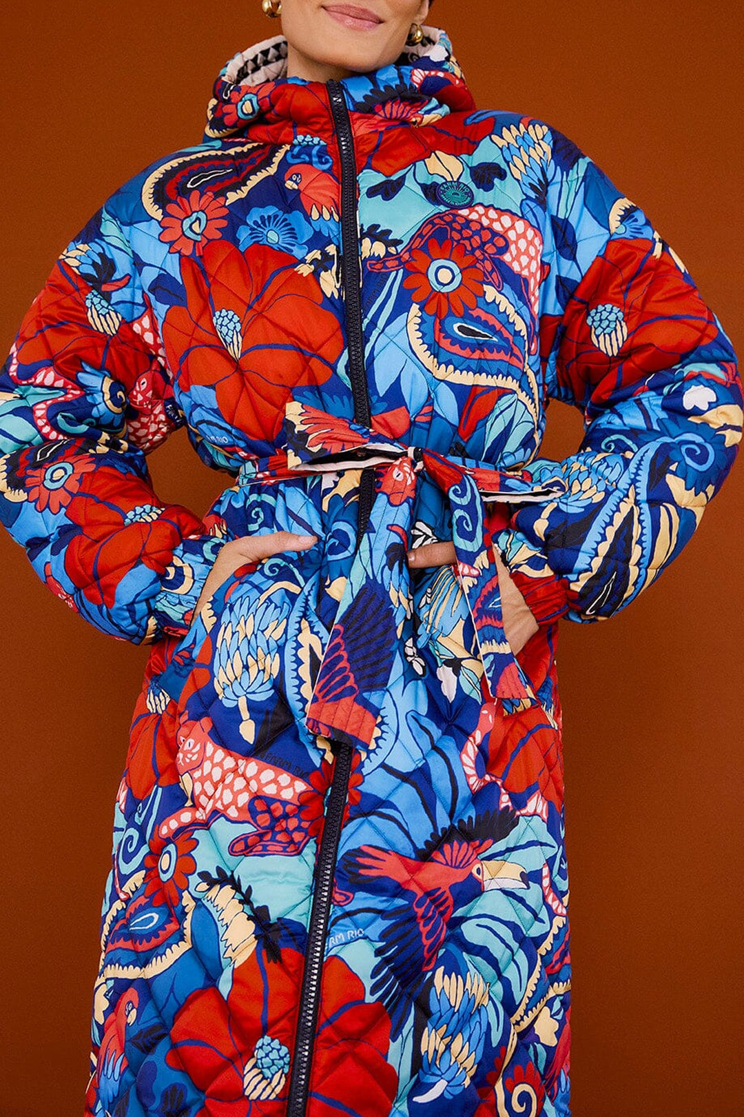 Doudoune réversible à motif floral graphique - Multicolore