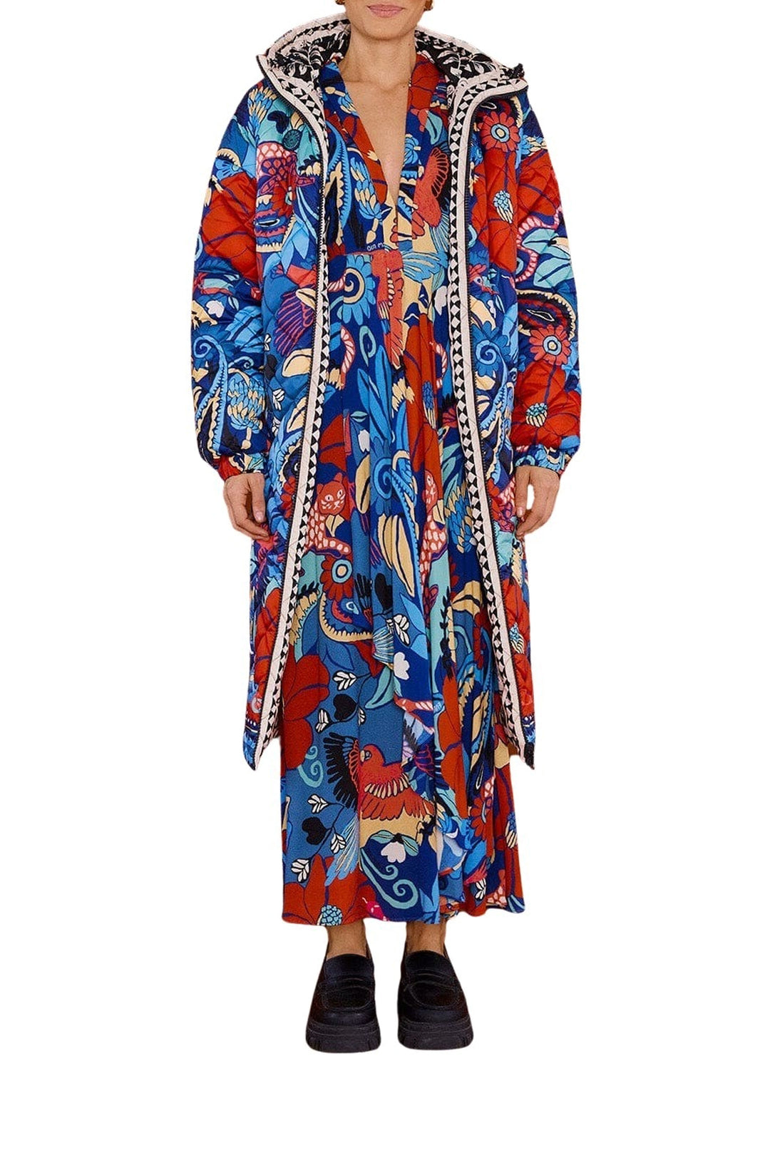 Doudoune réversible à motif floral graphique - Multicolore