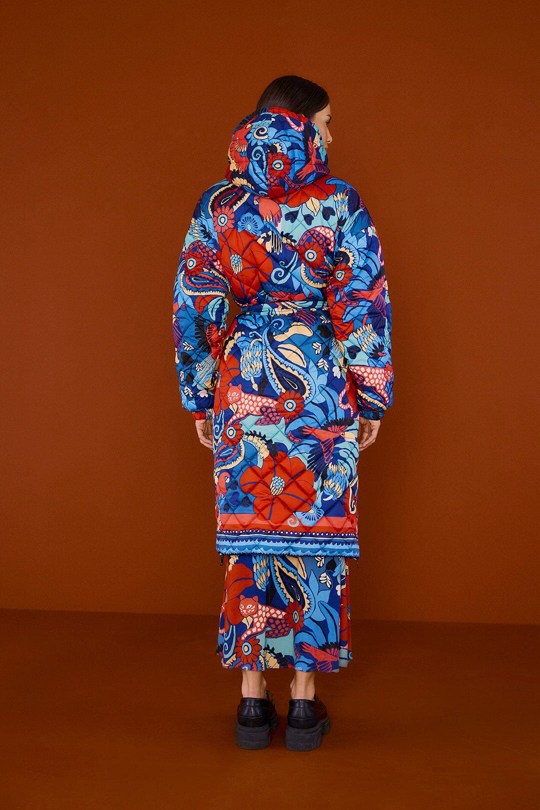 Doudoune réversible à motif floral graphique - Multicolore