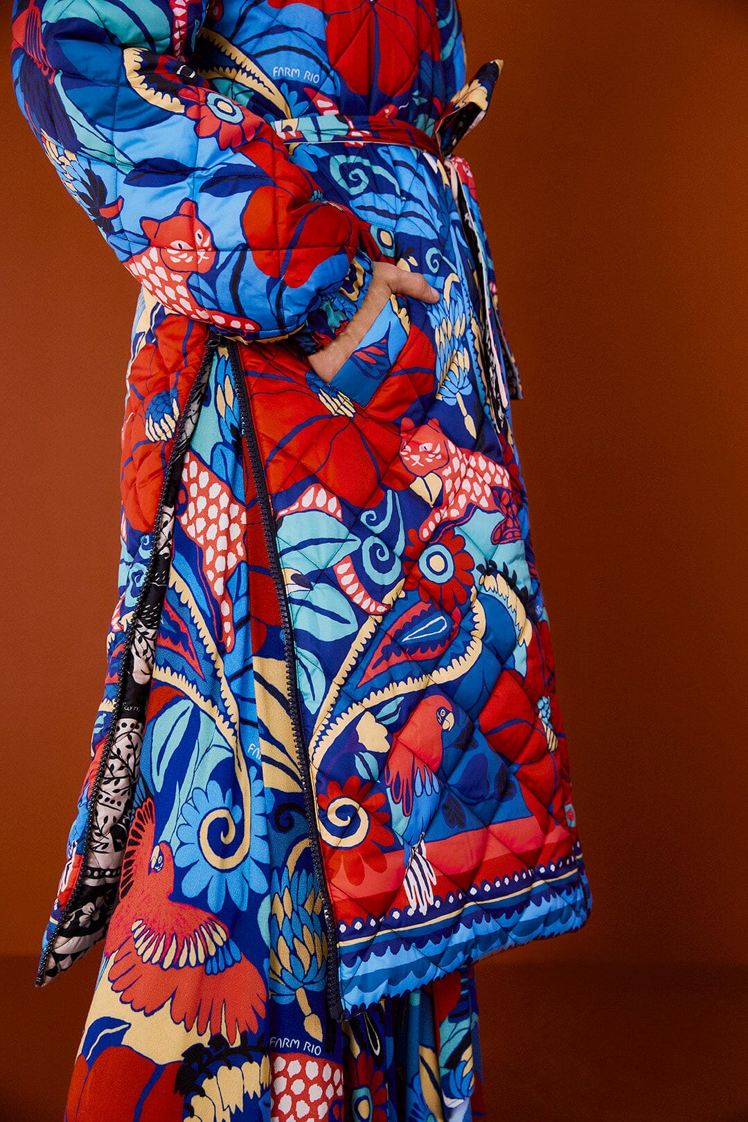 Doudoune réversible à motif floral graphique - Multicolore