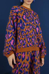 Pull Léopard pop - Marron