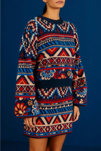 Jupe courte Ainika Tapestry - Bleu