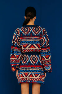 Jupe courte Ainika Tapestry - Bleu