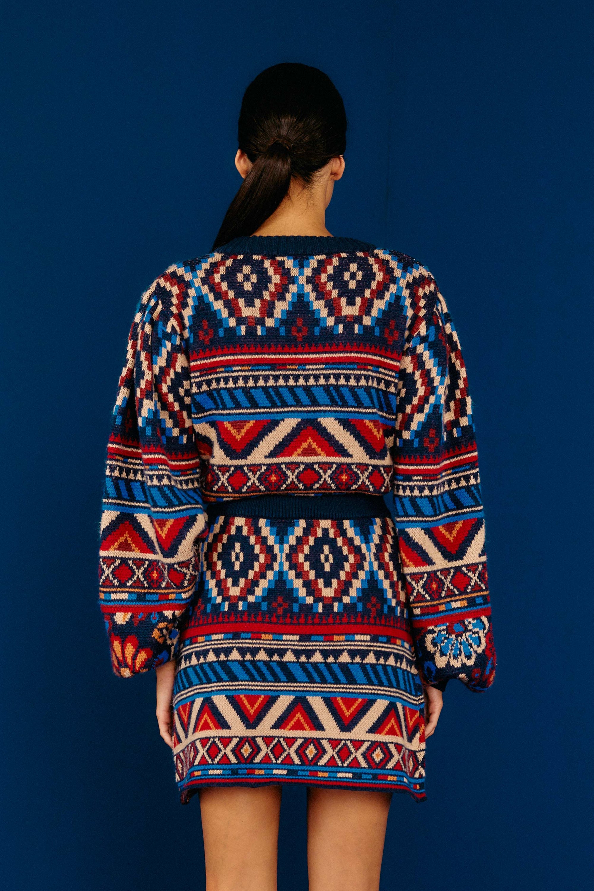 Jupe courte Ainika Tapestry - Bleu