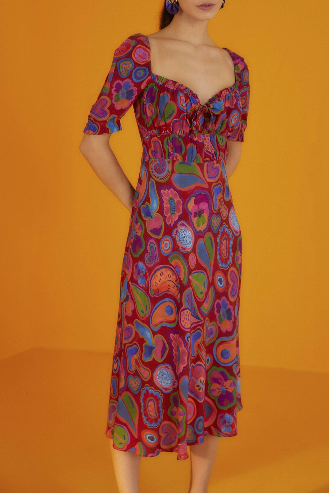 Robe midi moulante Lisa - Bordeaux