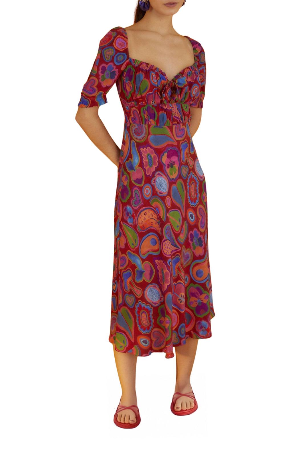 Robe midi moulante Lisa - Bordeaux