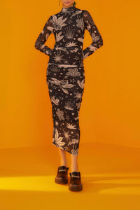 Robe longue Cerrado Sky en tulle - Noir