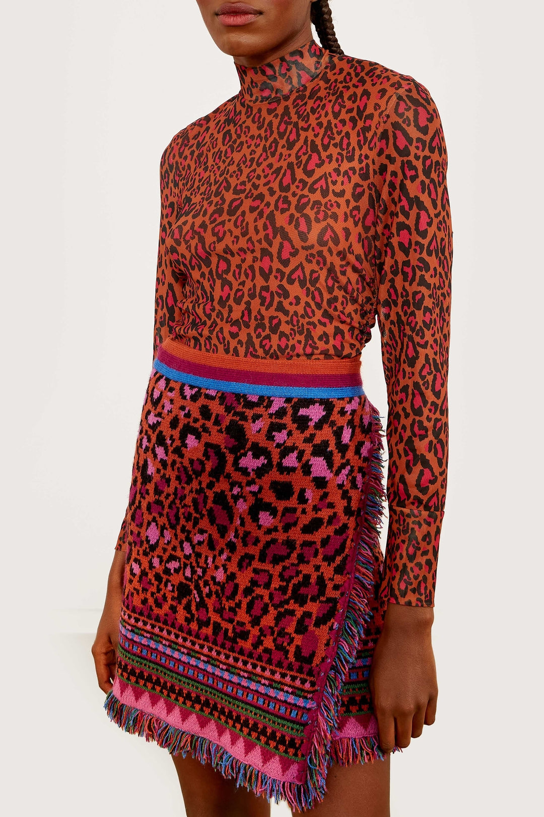 Blouse Leopard Pop en tulle - Marron