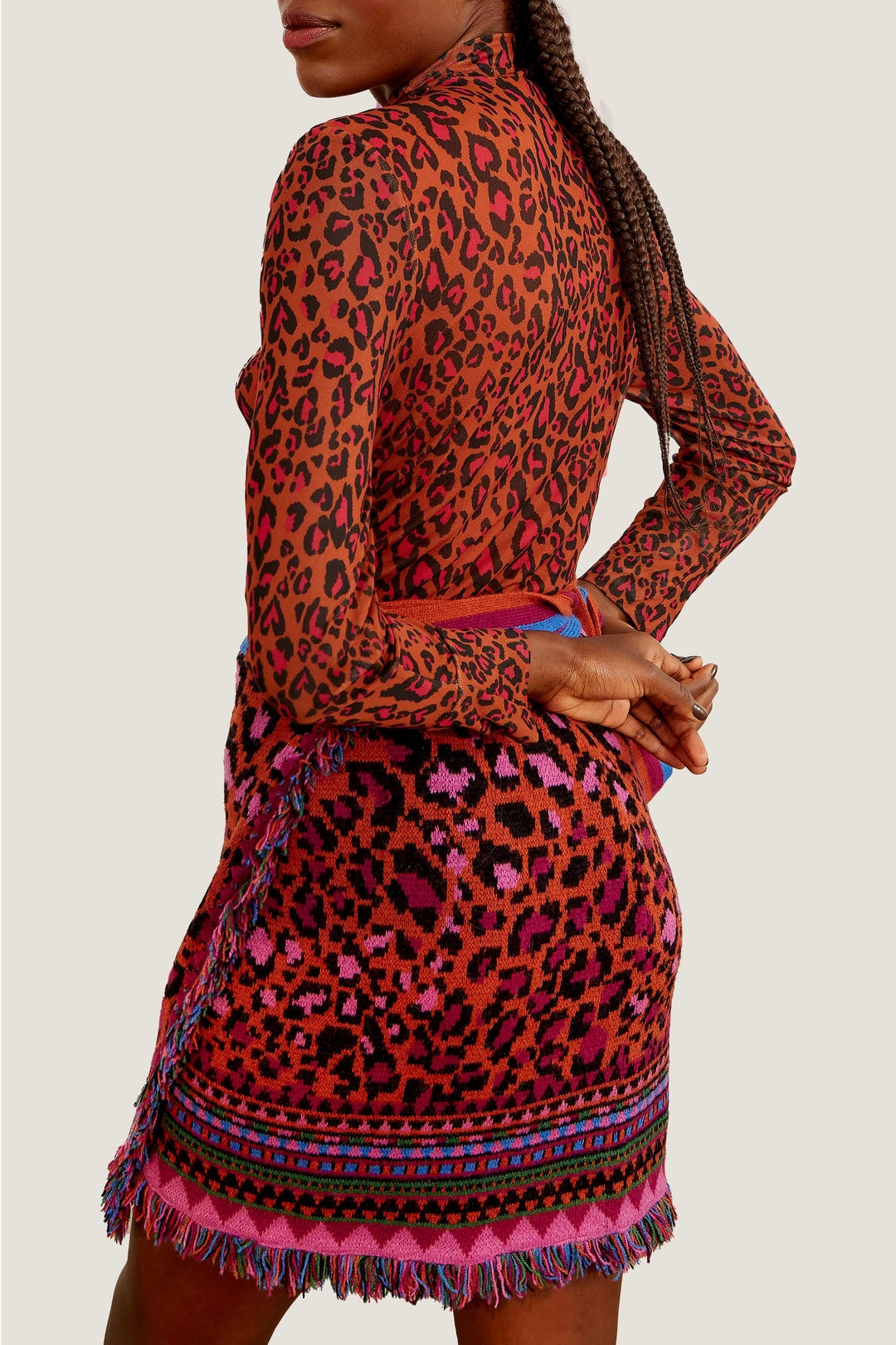 Blouse Leopard Pop en tulle - Marron