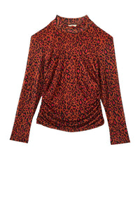 Blouse Leopard Pop en tulle - Marron