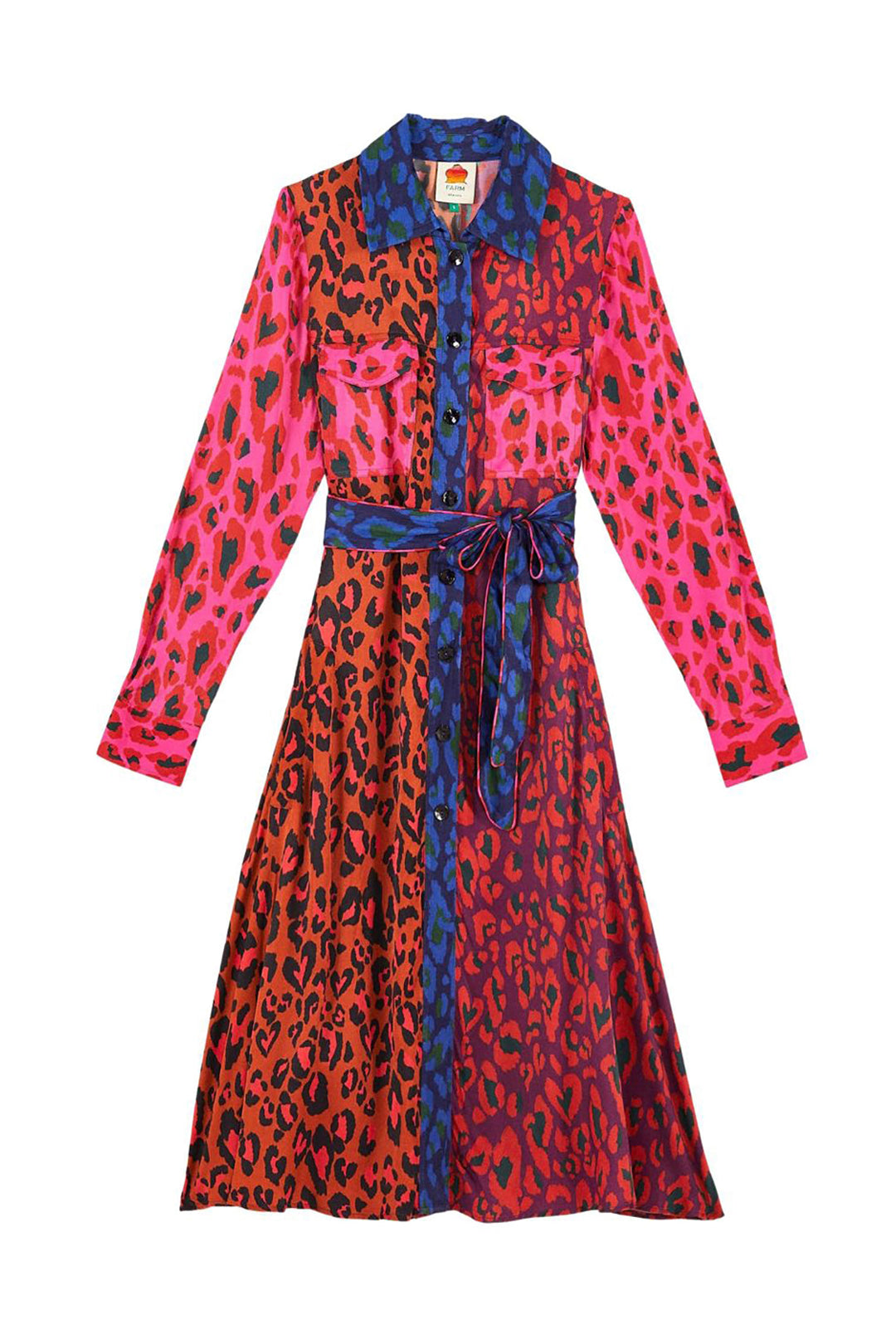 Robe midi Léopard Pop en coton - Multicolore