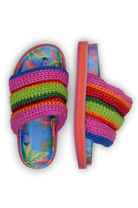 Sandales plates Crochet Anatomic en coton - Multicolore