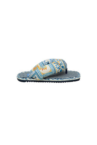 Tongs bouffantes à motif en coton mélangé - Bleu