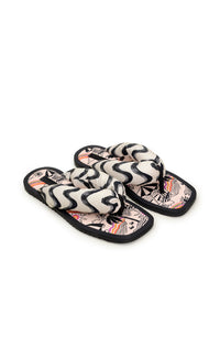 Tongs à motif rayures - Noir