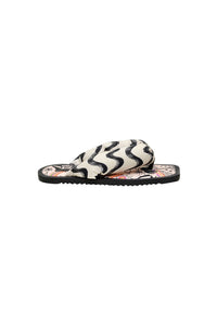 Tongs à motif rayures - Noir
