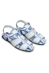 Sandales à motif palmier - Bleu