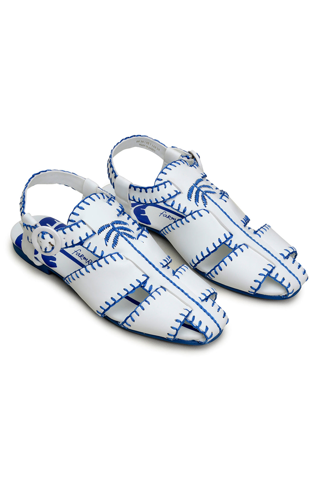 Sandales à motif palmier - Bleu