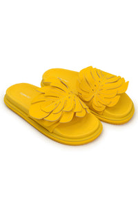 Mules Monstera à empiècement - Jaune