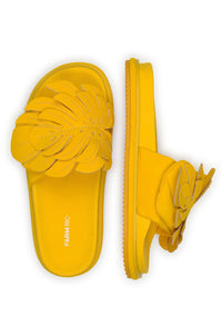 Mules Monstera à empiècement - Jaune