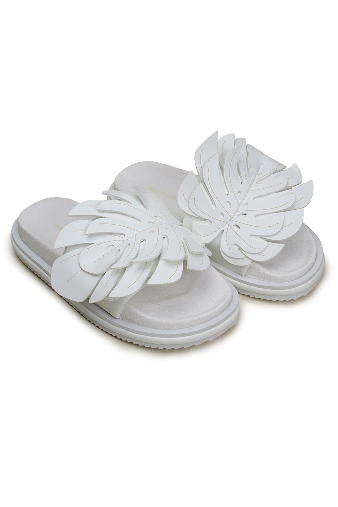 Mules Monstera à empiècement - Blanc
