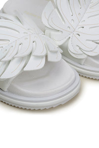 Mules Monstera à empiècement - Blanc