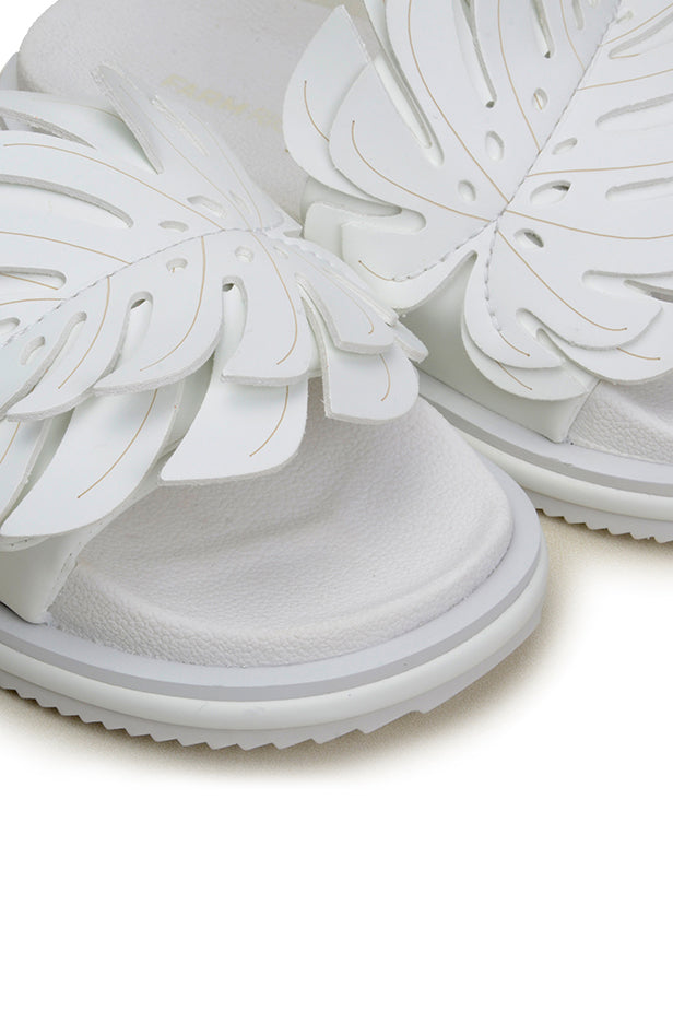 Mules Monstera à empiècement - Blanc