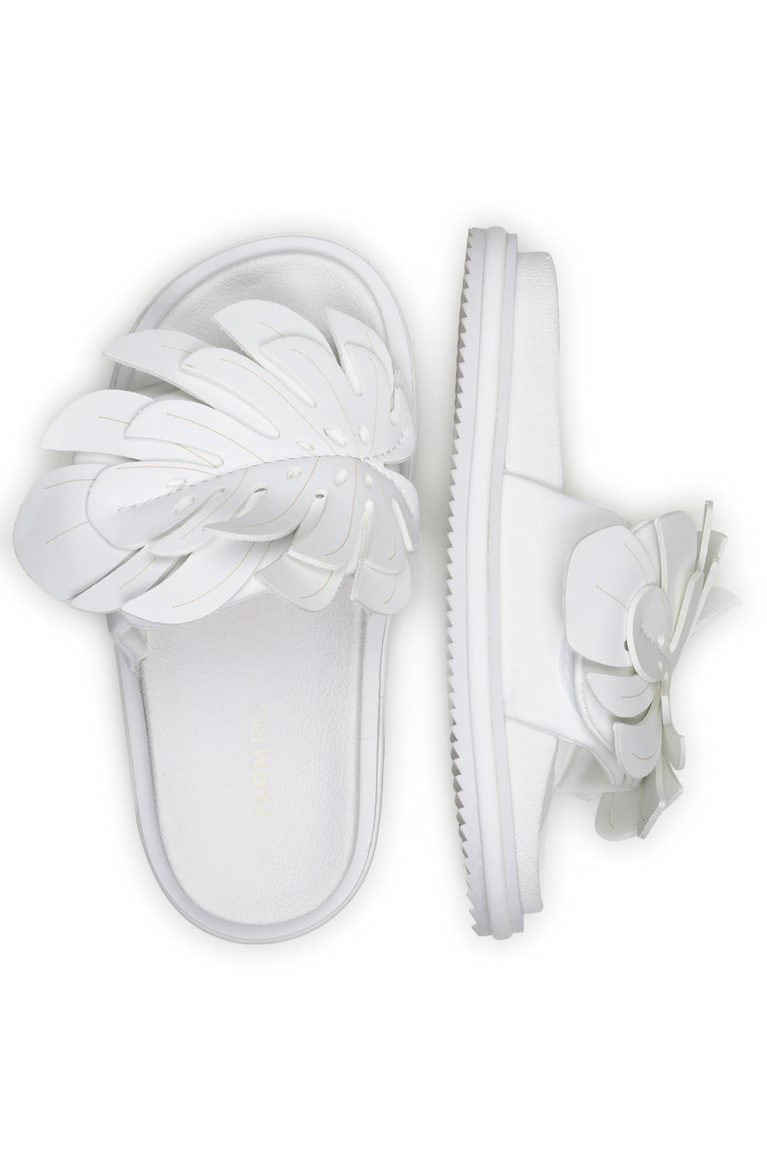 Mules Monstera à empiècement - Blanc