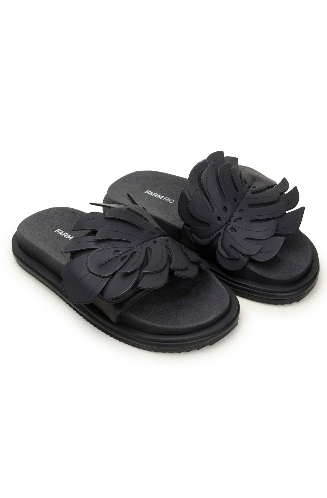 Mules Monstera à empiècement - Noir