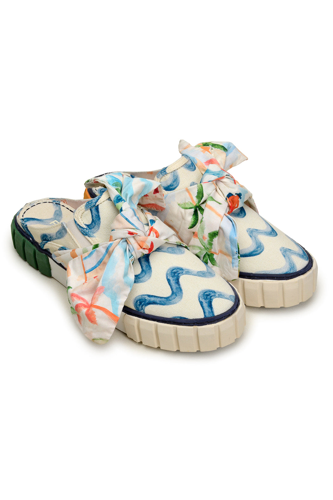 Baskets mules Copacabana avec nœud en coton - Bleu