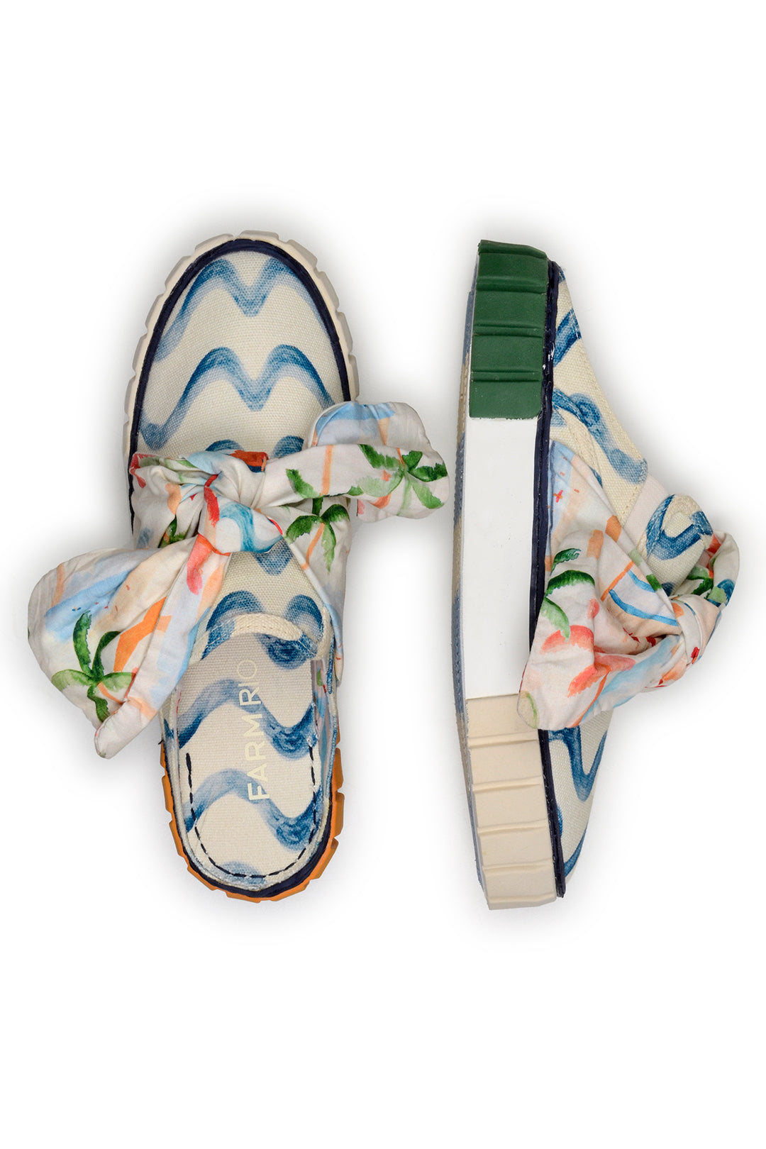 Baskets mules Copacabana avec nœud en coton - Bleu