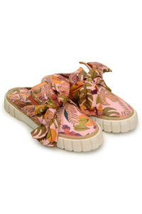 Baskets mules Summer Dream avec nœud en coton - Rose