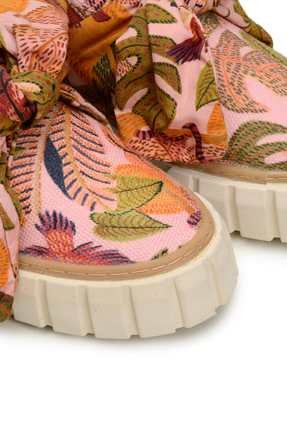 Baskets mules Summer Dream avec nœud en coton - Rose