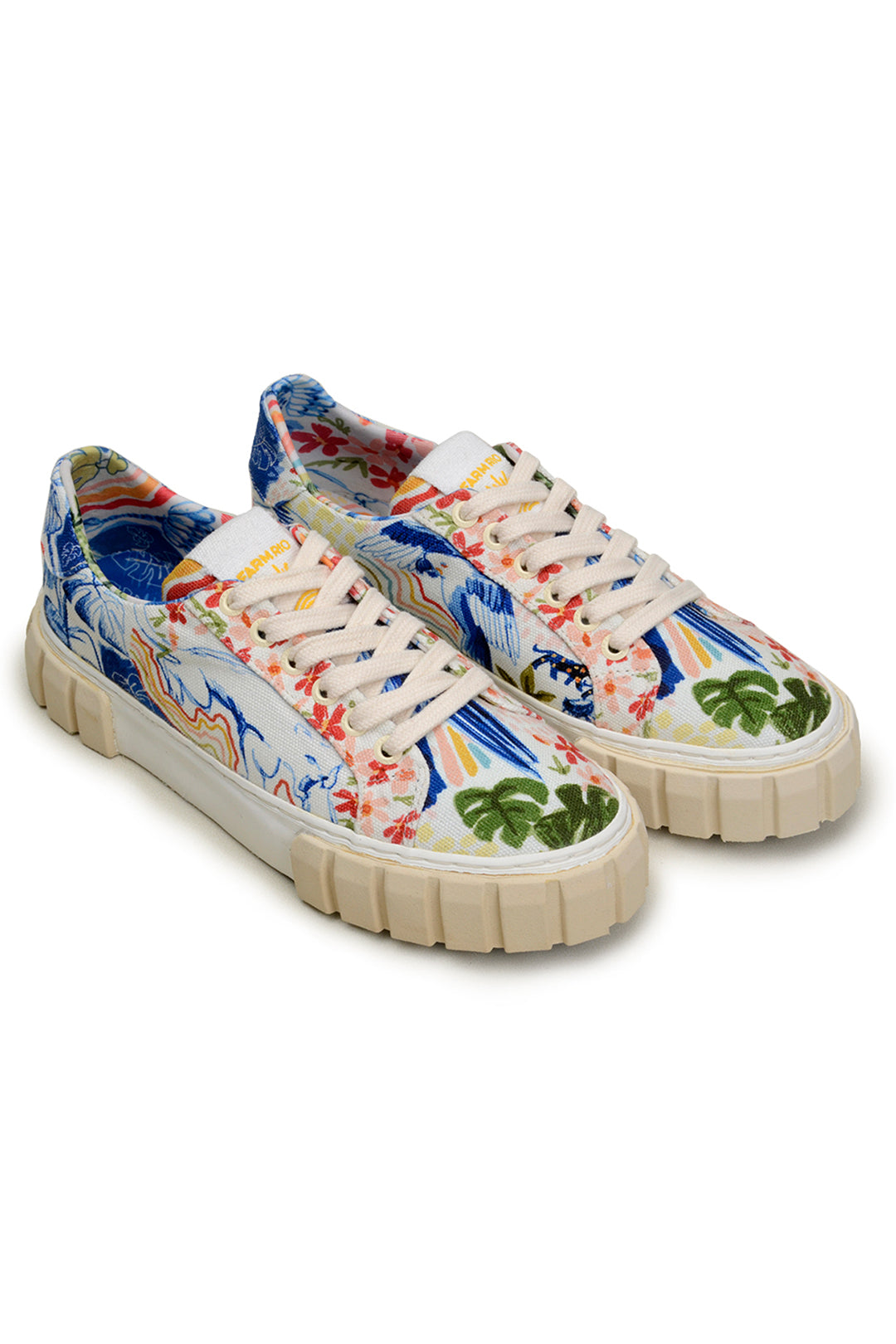 Baskets mules Copacabana à plateforme en coton - Multicolore