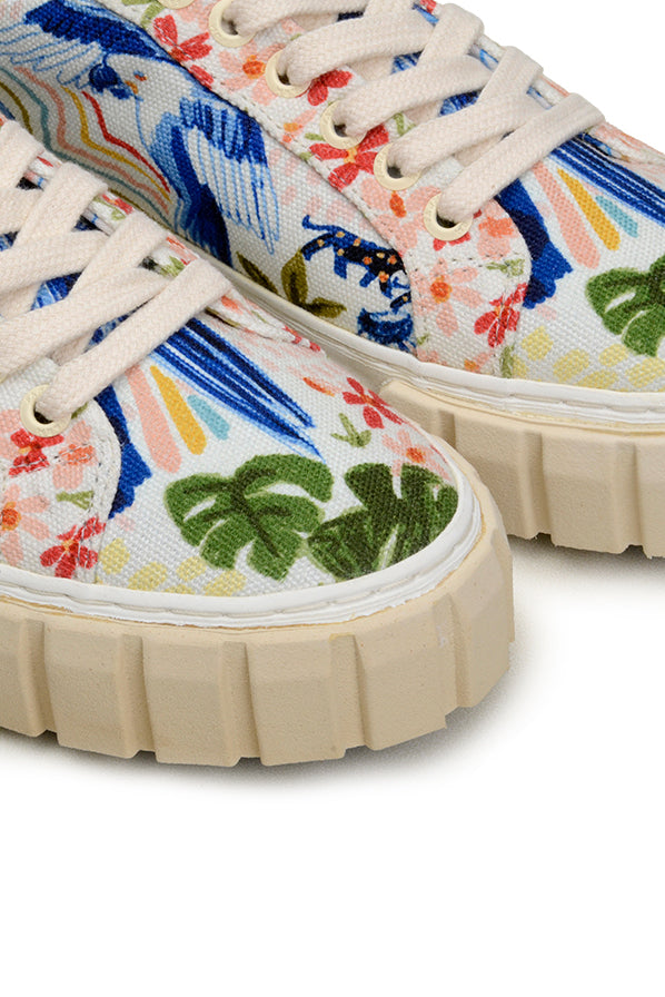 Baskets mules Copacabana à plateforme en coton - Multicolore