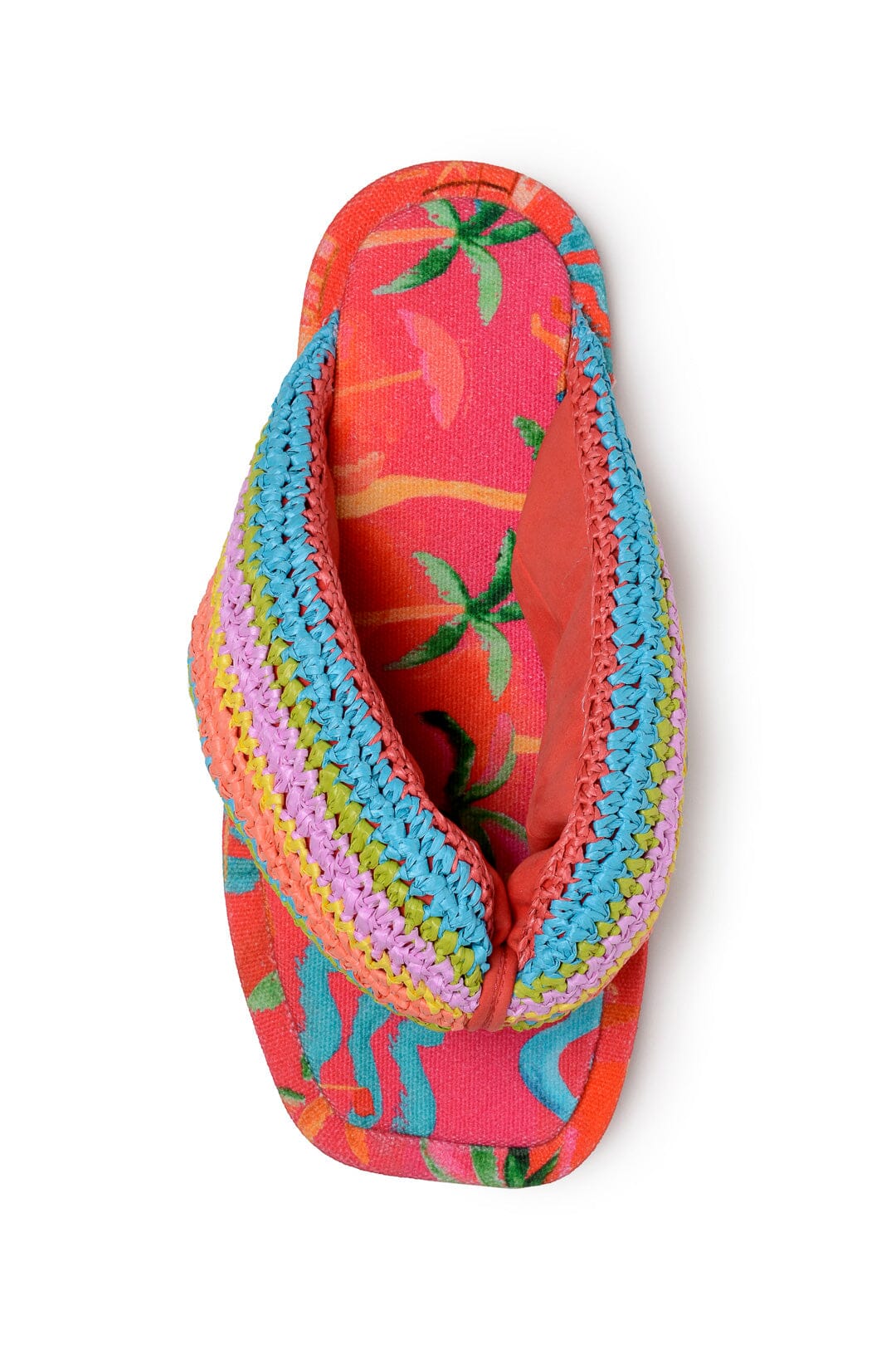 Tongs Toucans bouffantes en crochet - Multicolore