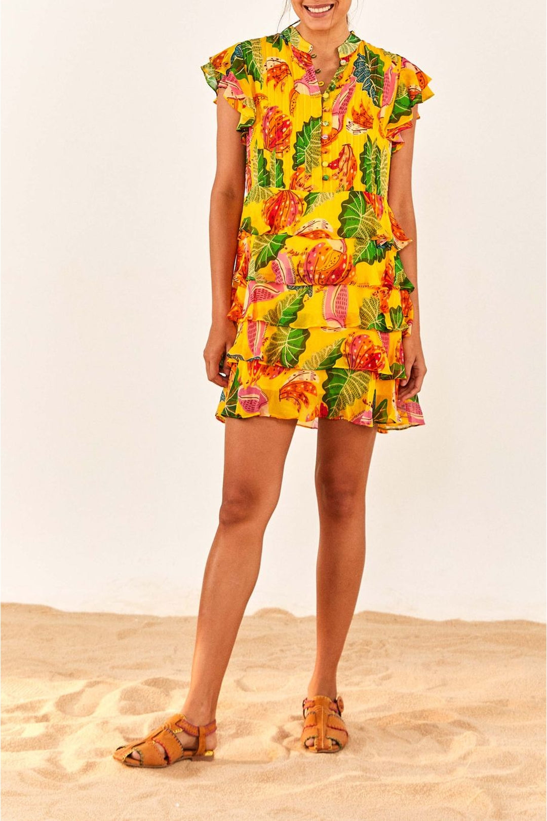 Robe courte Beaks & Bananas - Jaune