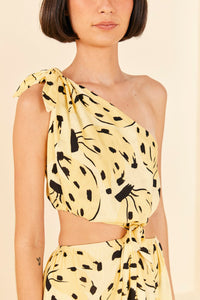 Robe midi Banana bossa en lin - Jaune