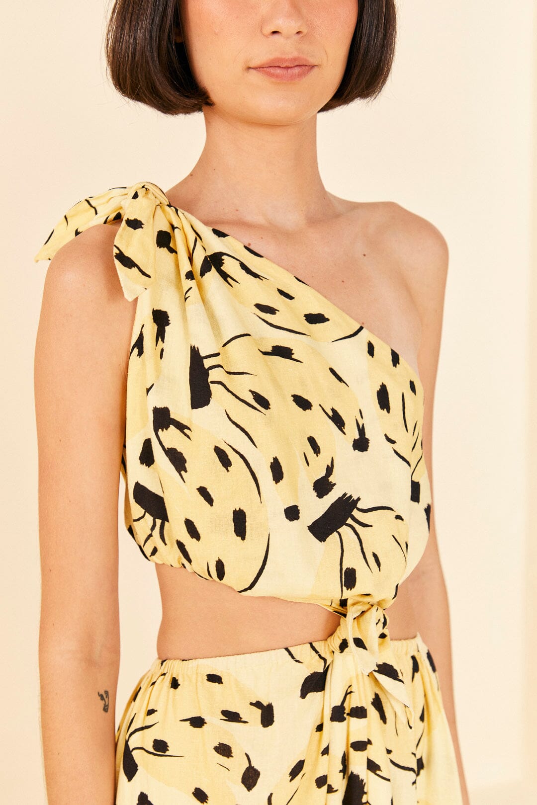 Robe midi Banana bossa en lin - Jaune