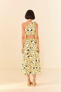 Robe midi Banana bossa en lin - Jaune